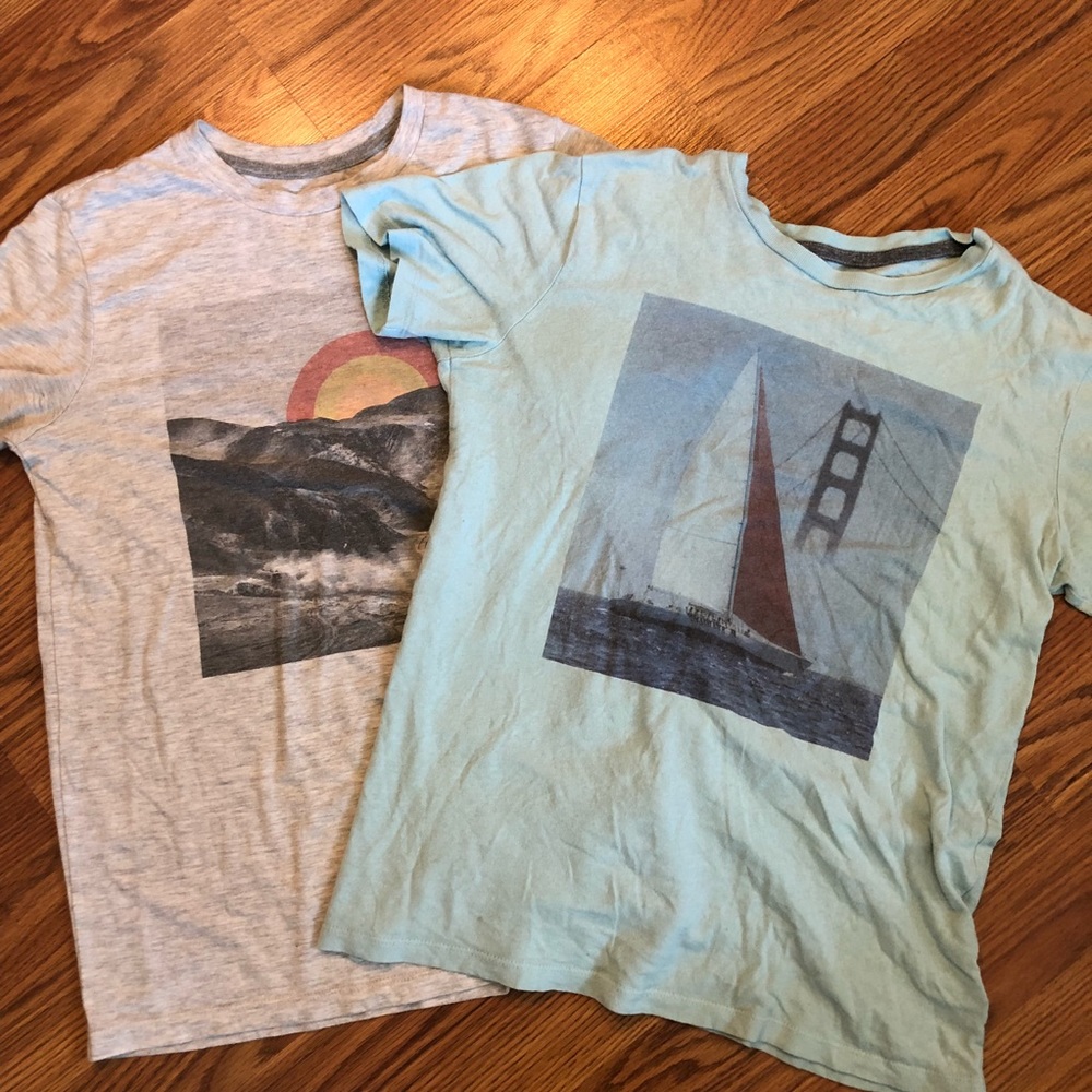 Old Navy Boys XL Size 14-16 Blue & Gray Tee Shirts
